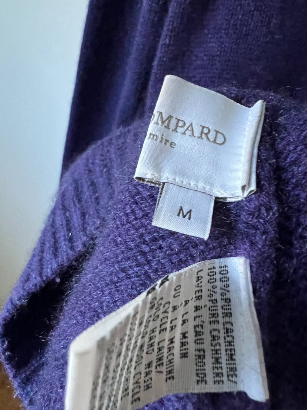 Eric Bompard Paris Purple Violet Turtleneck Cashmere Sweater S/M - Picture 4 of 12